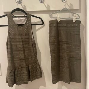 Peplum Knit Top and Midi Skirt